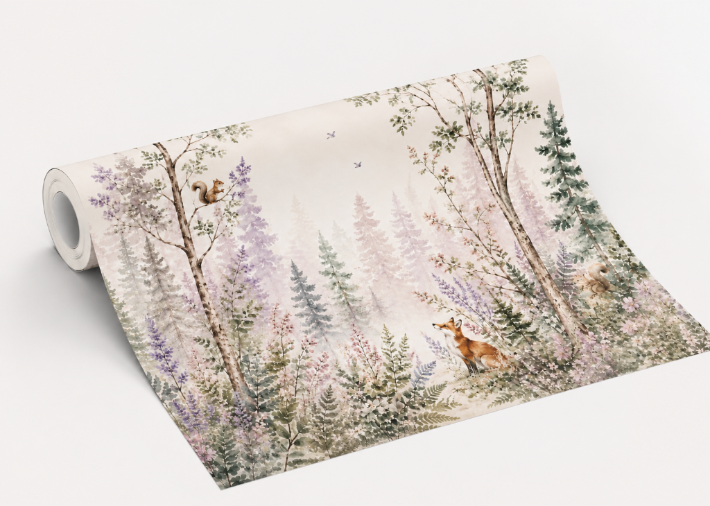 Lavender Fox - Wallpaper Roll Preview