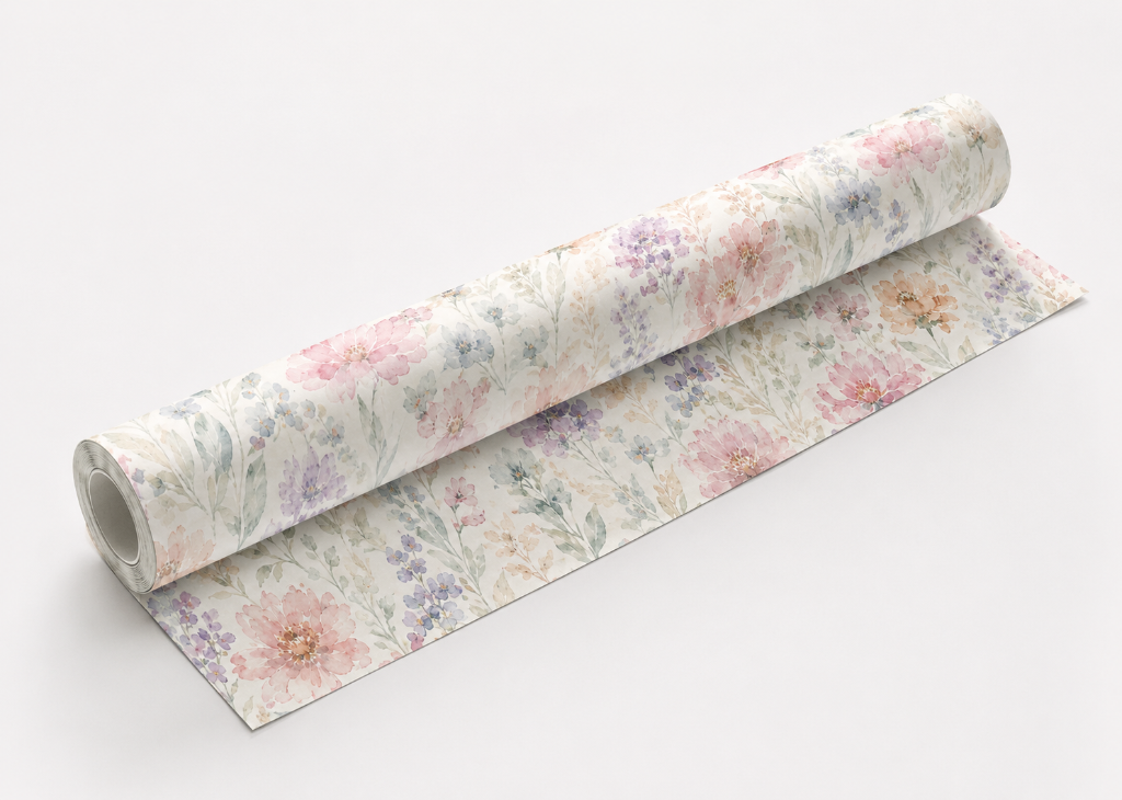 Lavender & Blush Wildflowers - Wallpaper Roll Preview