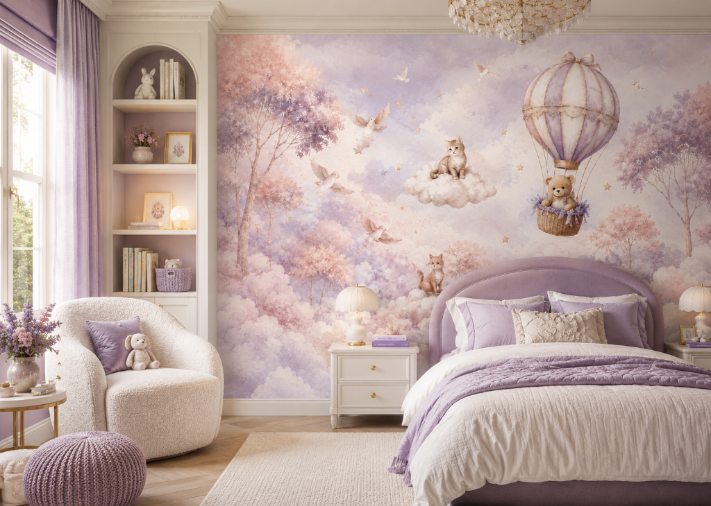 Cloud Dreamers Girls Magical Wall Mural - Room View 2