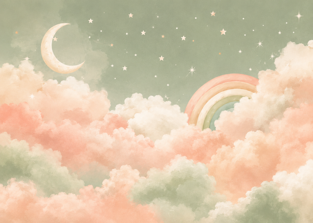 Rainbow Sage Sky - Mural Design Flat View