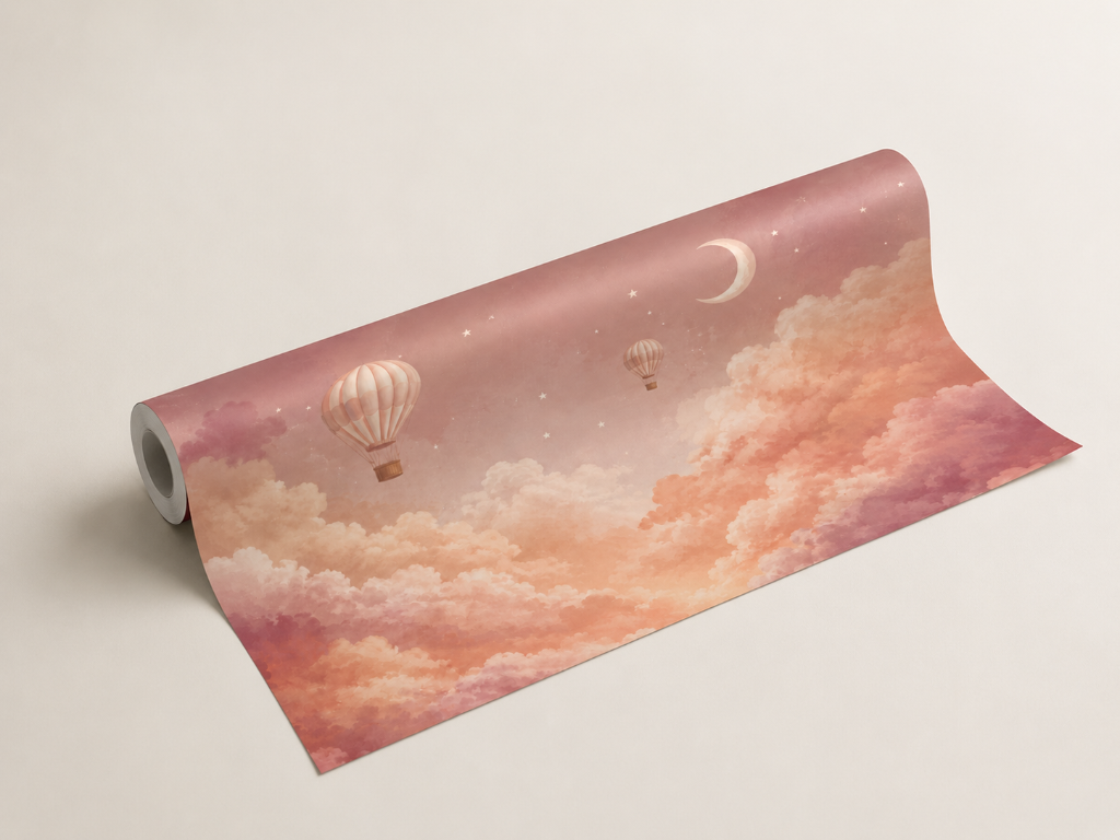 Blush Balloon Sky - Wallpaper Roll Preview