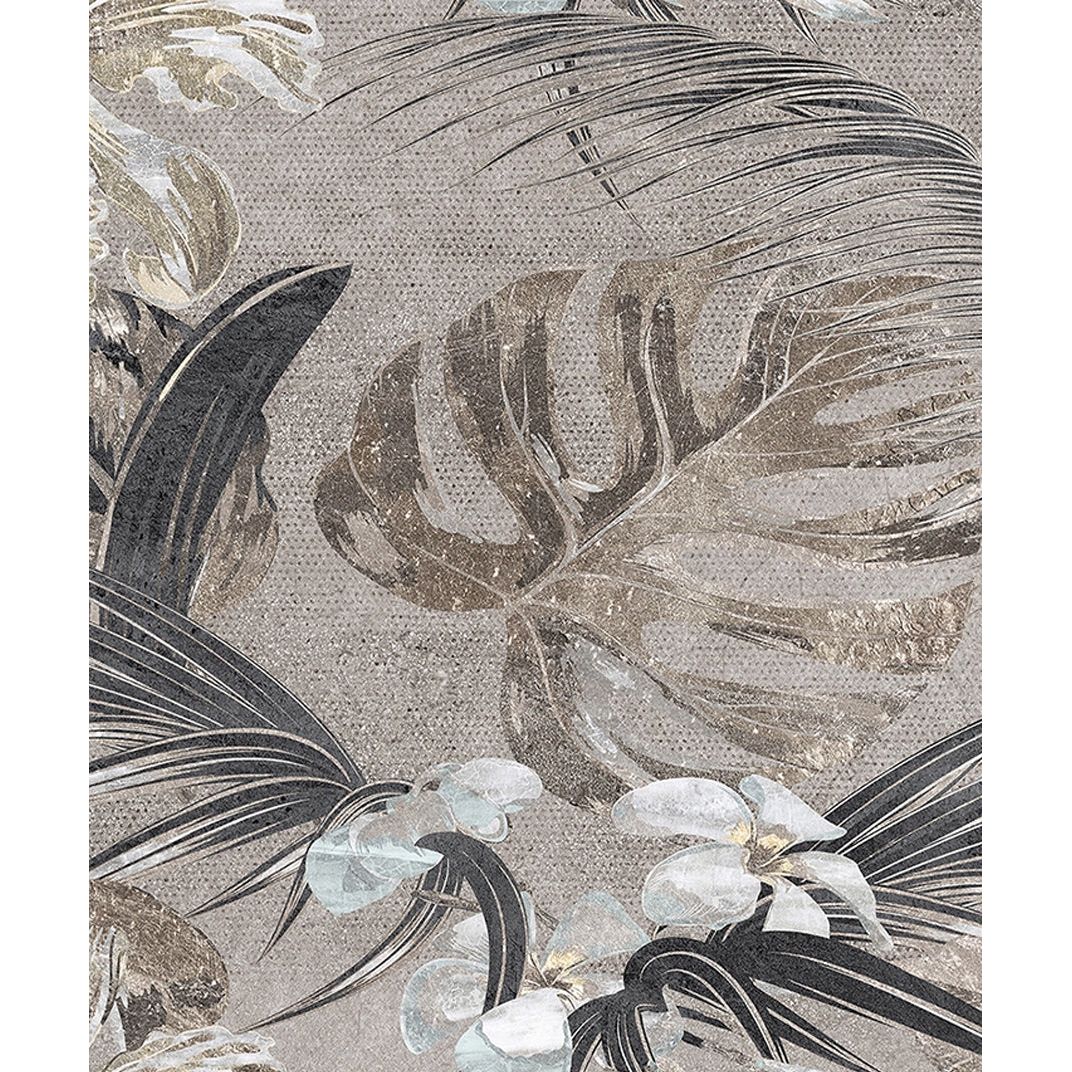 Golden Foliage: Black & Gold Leaf Wall Mural