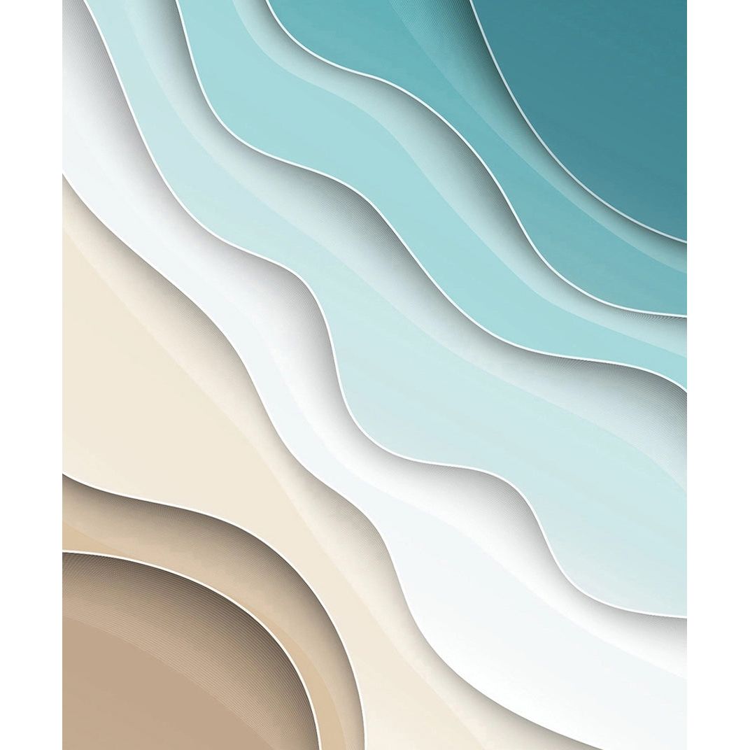 Oceanic Elegance: Multicolored Wave Wall Mural