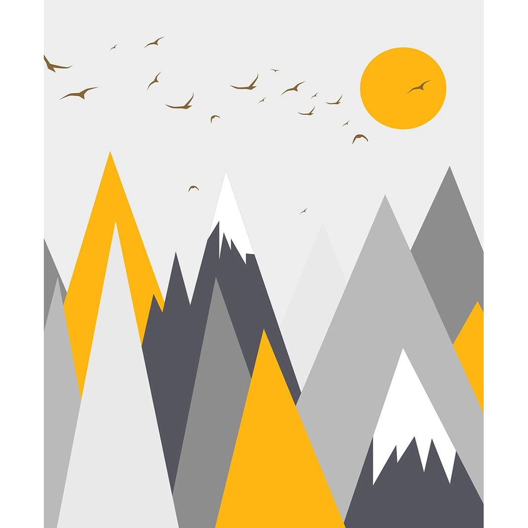 Sunshine Serenade: Children's Wall Mural with Birds and Sun