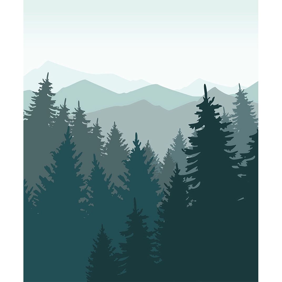 Verdant Canopy: Big Green Forest Wall Mural
