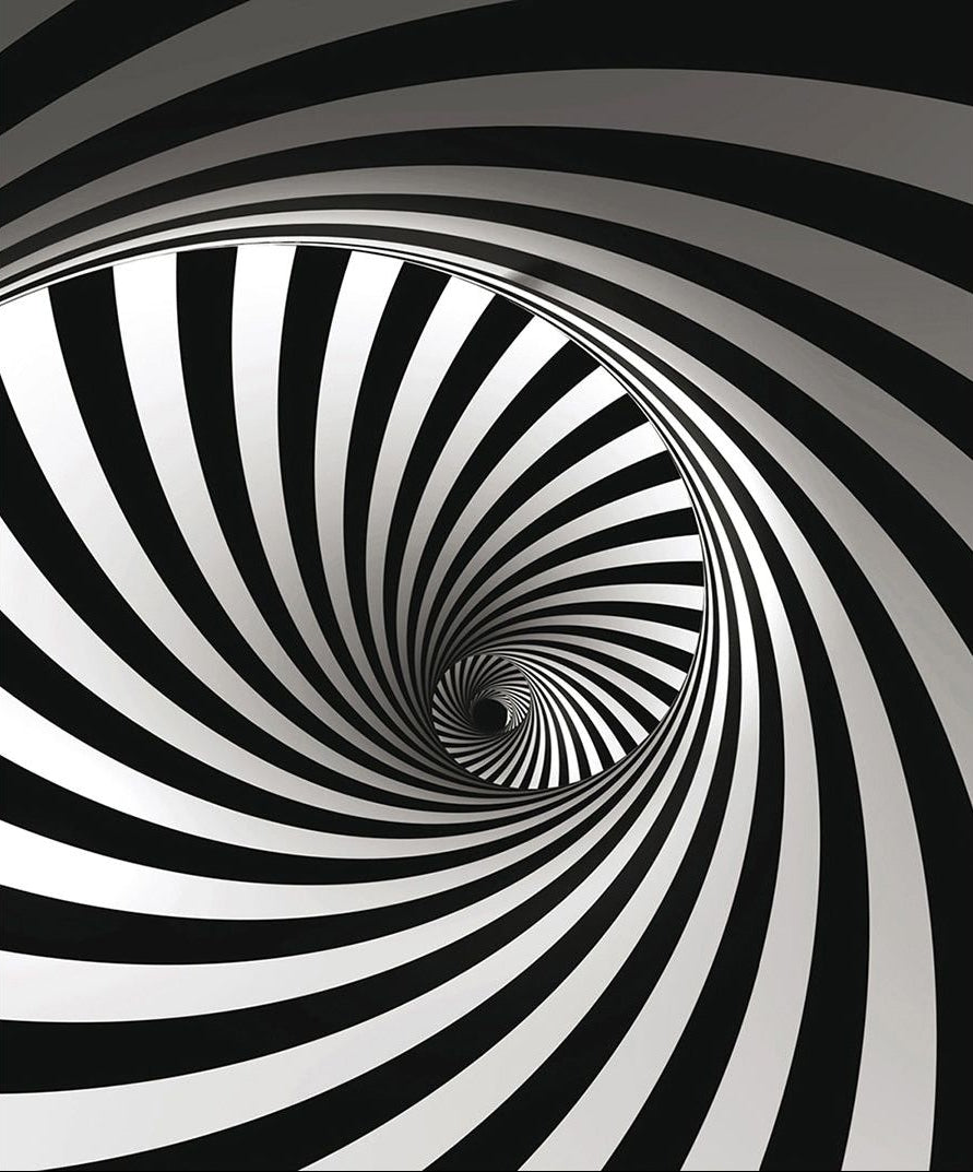 Enigmatic Elegance: Black & White Spiral Wall Mural