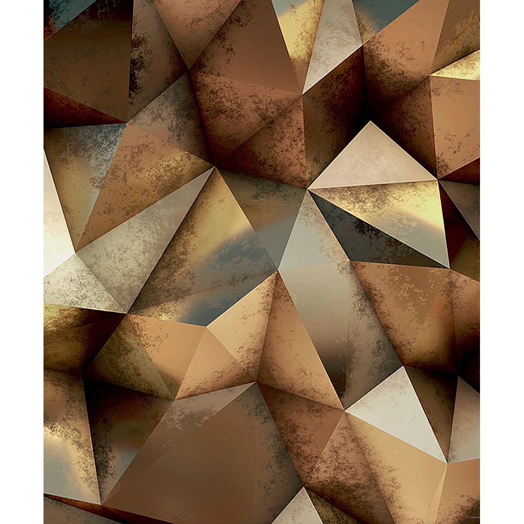 Geometric Elegance: Abstract Earth-Toned Wall Mural