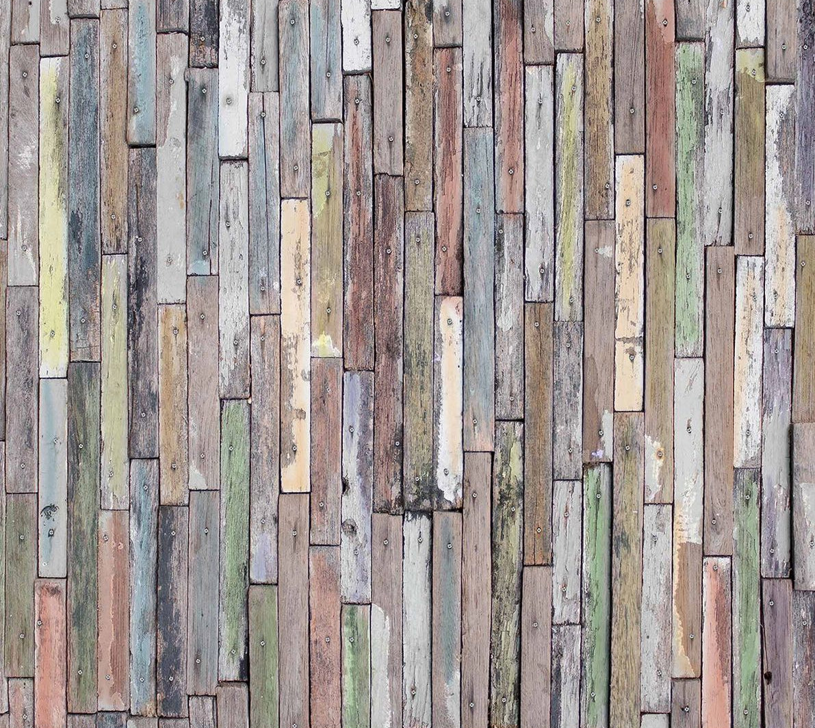 Colorful Wooden Rectangles: Vibrant Wall Mural Design