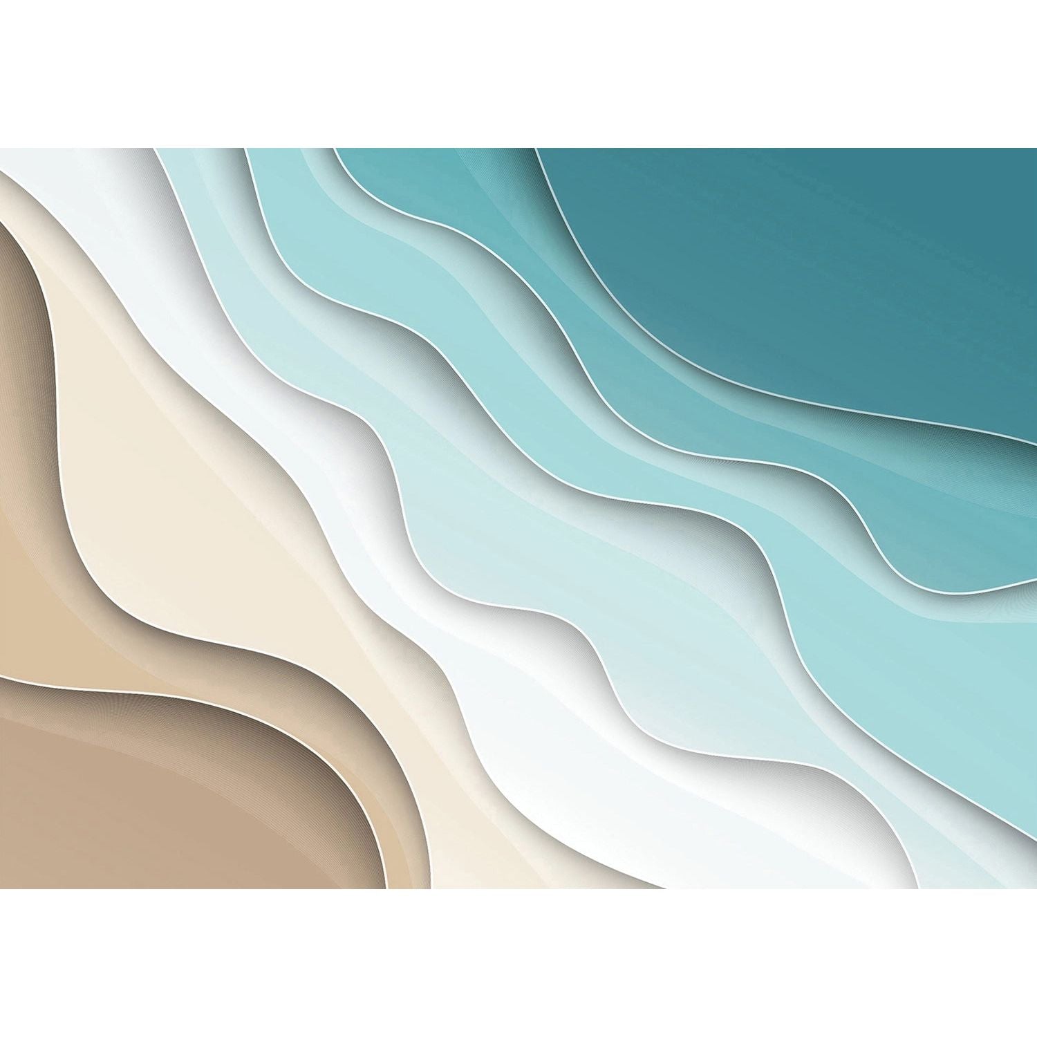 Oceanic Elegance: Multicolored Wave Wall Mural