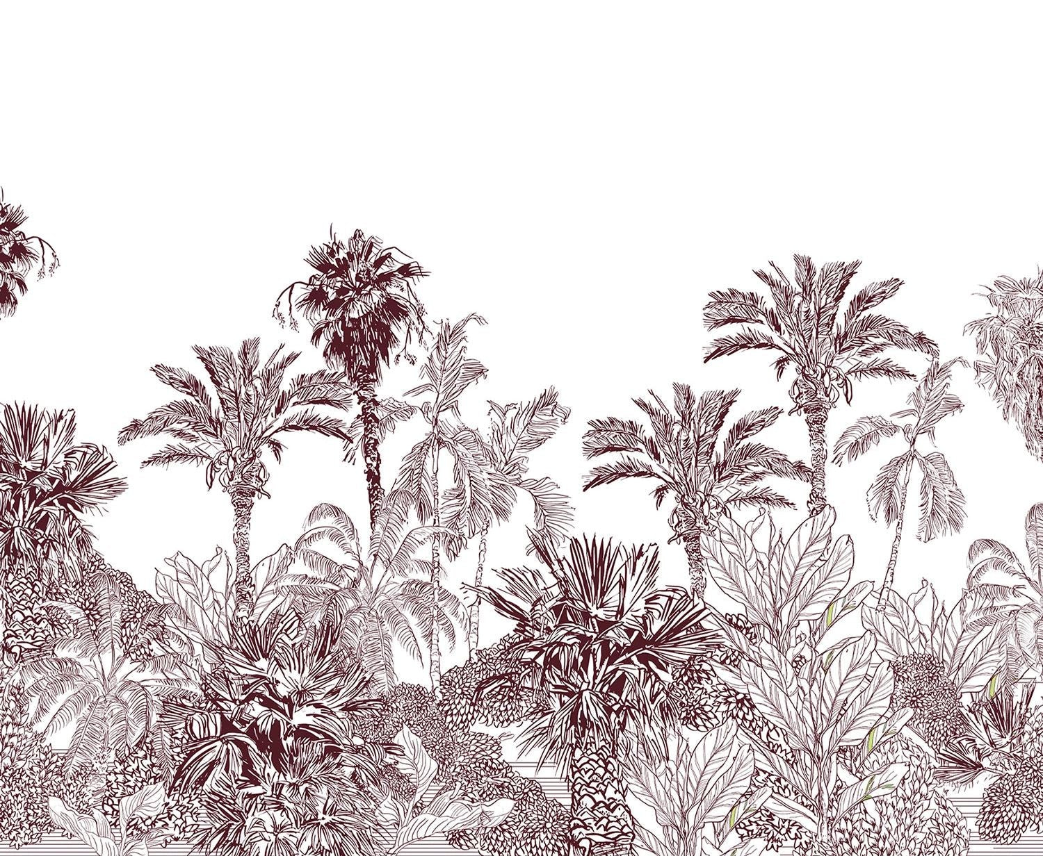 Monochrome Oasis: Black & White Palm Tree Wall Mural