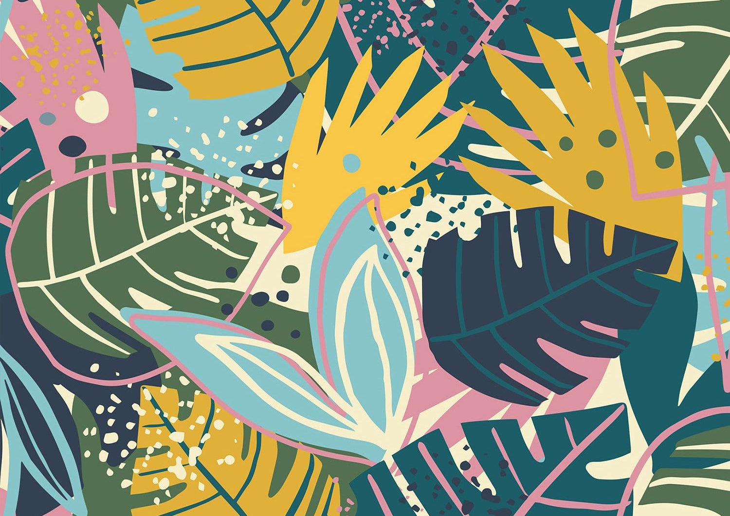 Vibrant Foliage: Big Leaf Wall Mural
