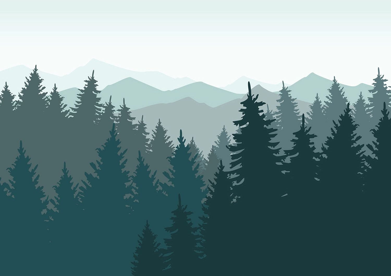 Verdant Canopy: Big Green Forest Wall Mural