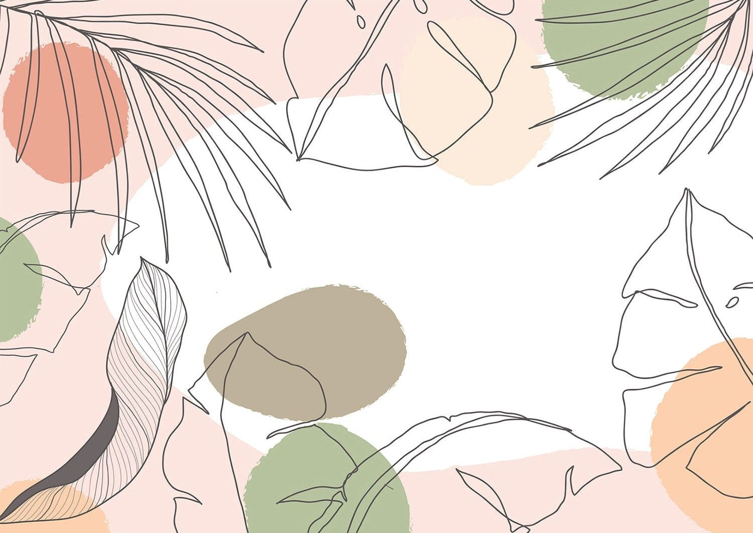 Colorful Leaf Sketches: Multicolored Wall Mural