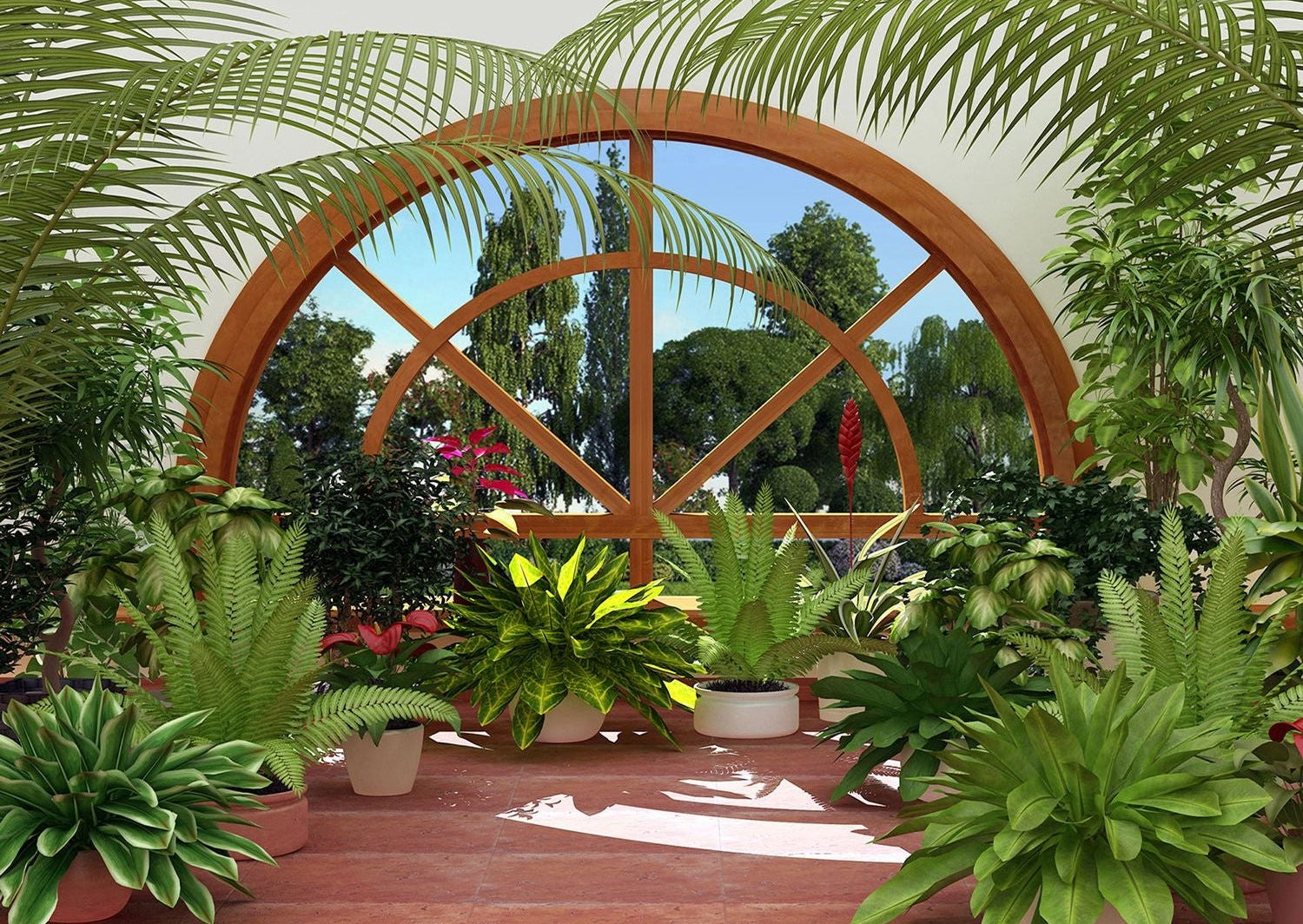 Tranquil Arboretum: Green Garden Wall Mural