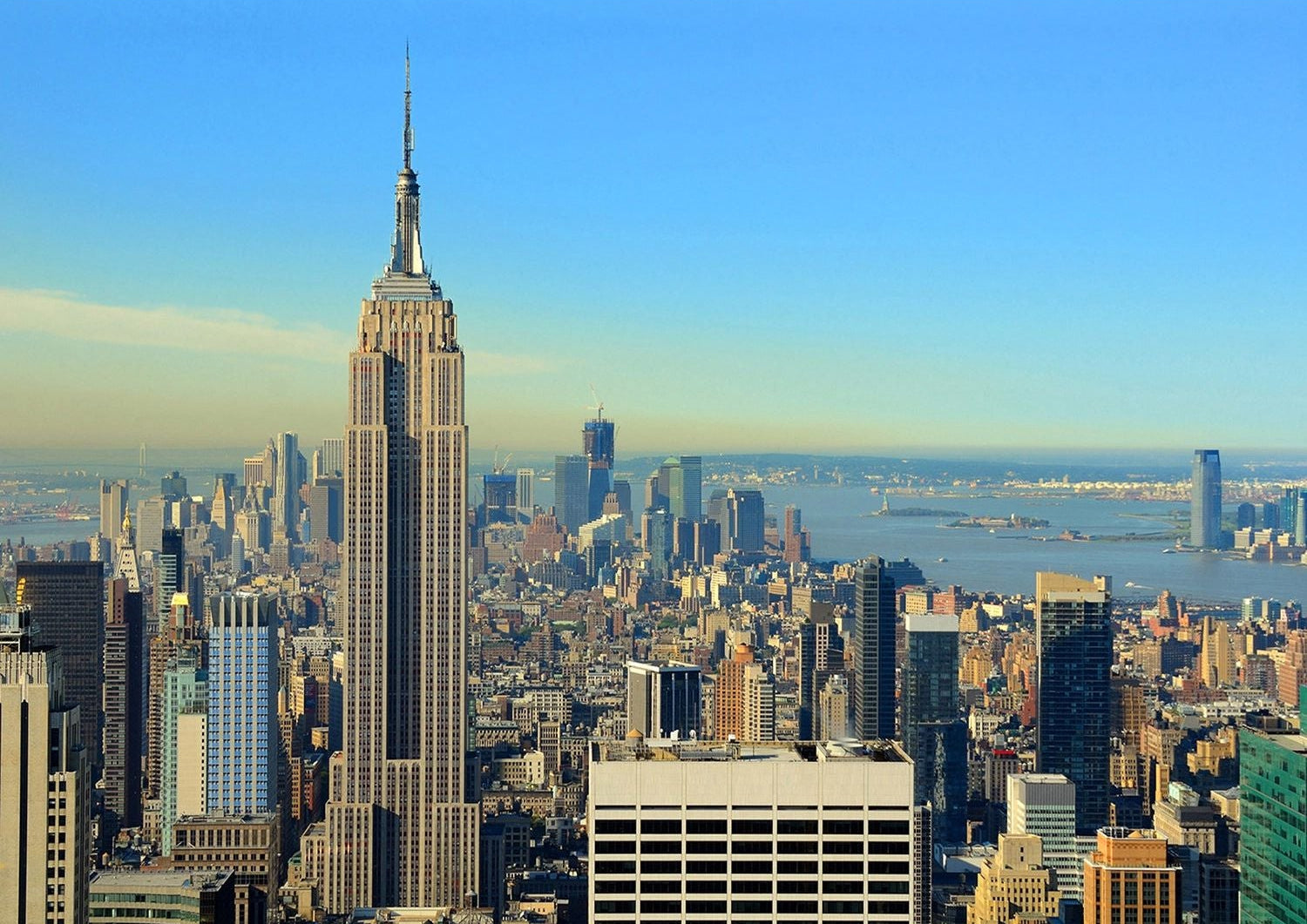 City Skyline Serenity: Clear Sky Wall Mural