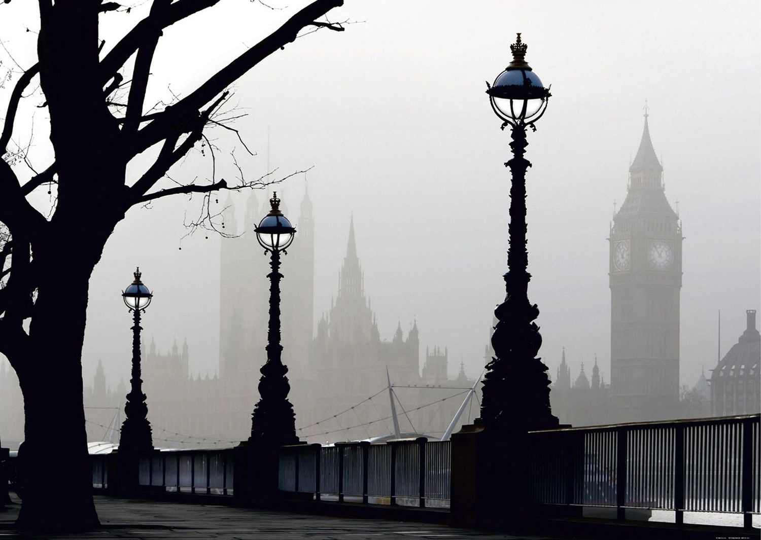 Foggy Evening in London Wall Mural