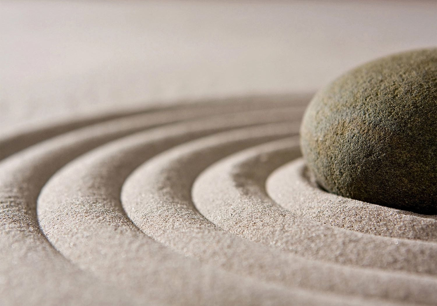 Serene Contours: Zen Stone and Sand Symmetry Wall Mural