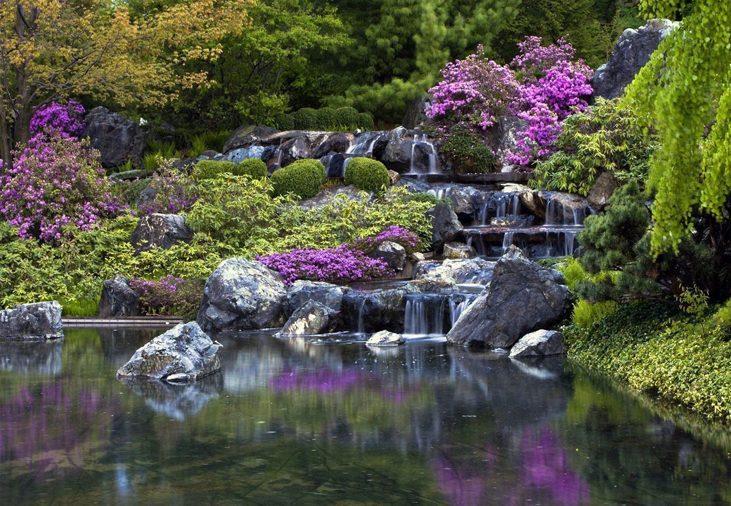 Whispering Waters: A Japanese Garden's Tranquil Wall Mural