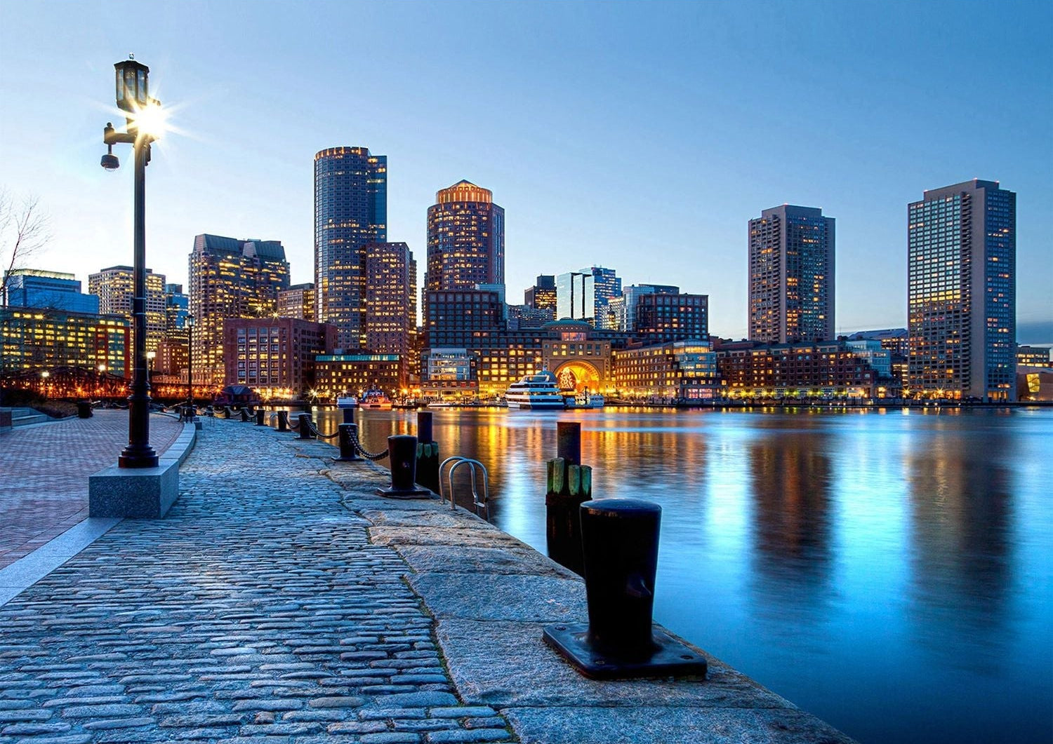 Urban Twilight: Cityscape Reflections Wall Mural