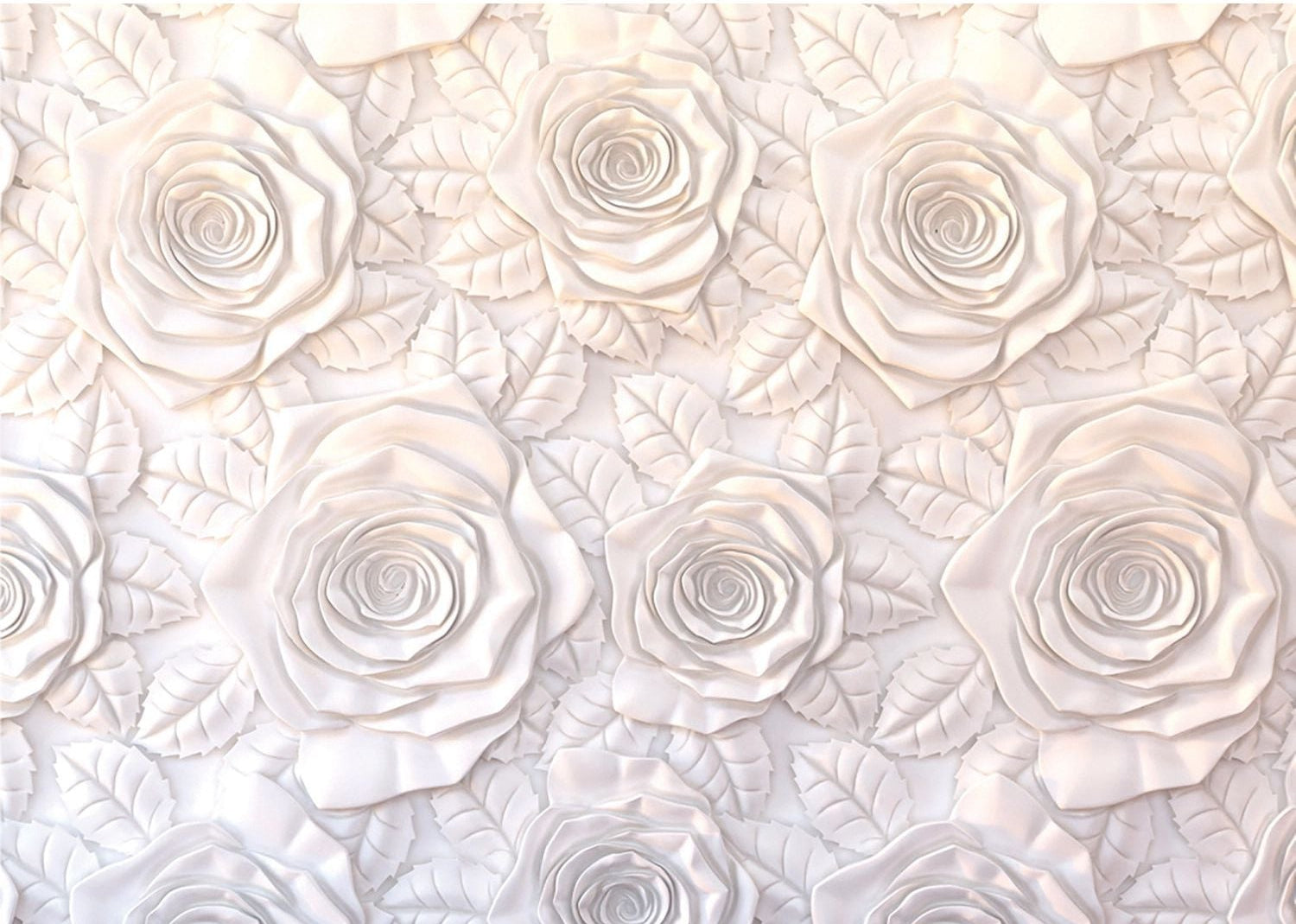 Porcelain Petals: Sculpted Rose Wall Mural