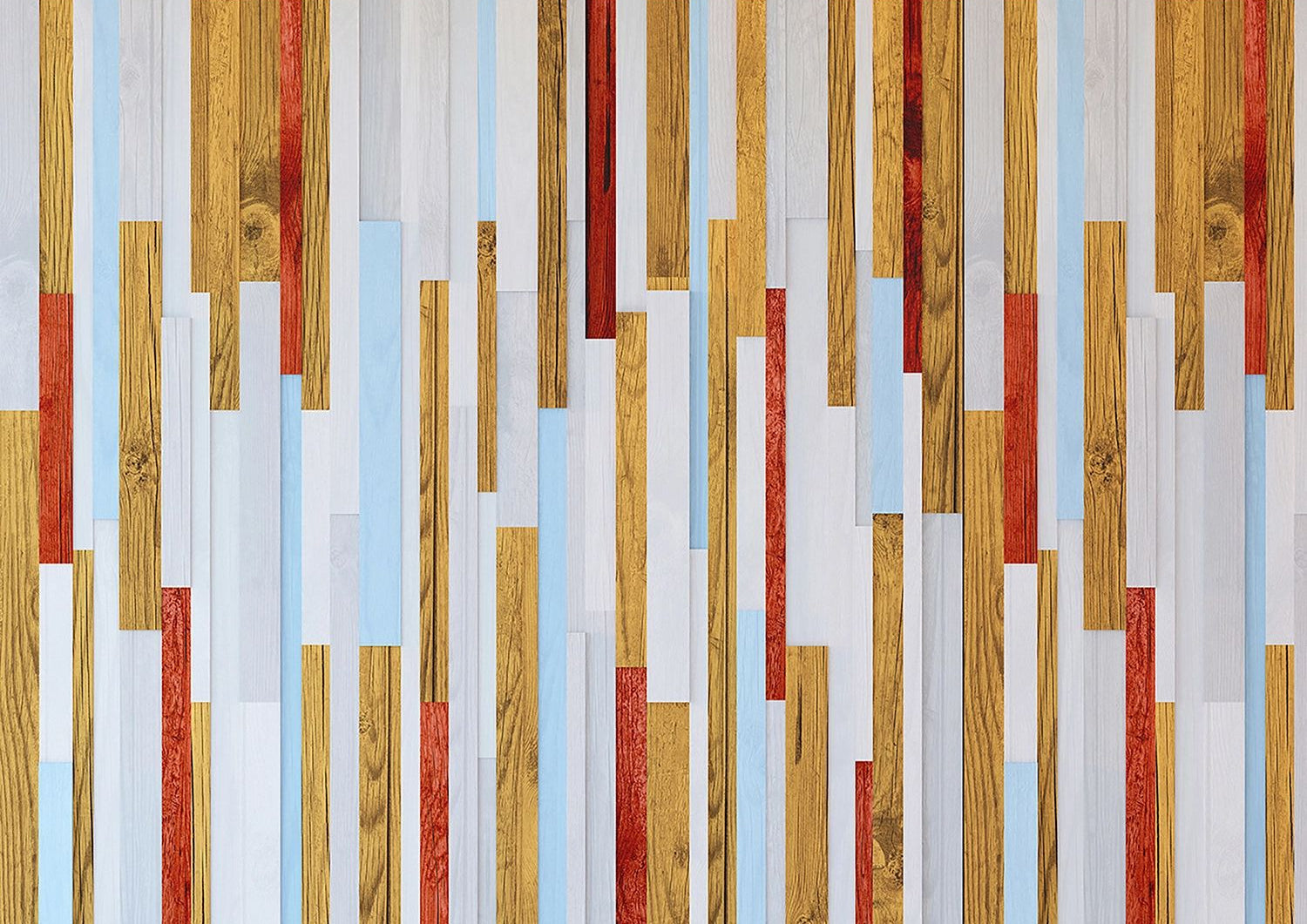 Architectural Harmony: Modern Wood Mosaic Wall Mural