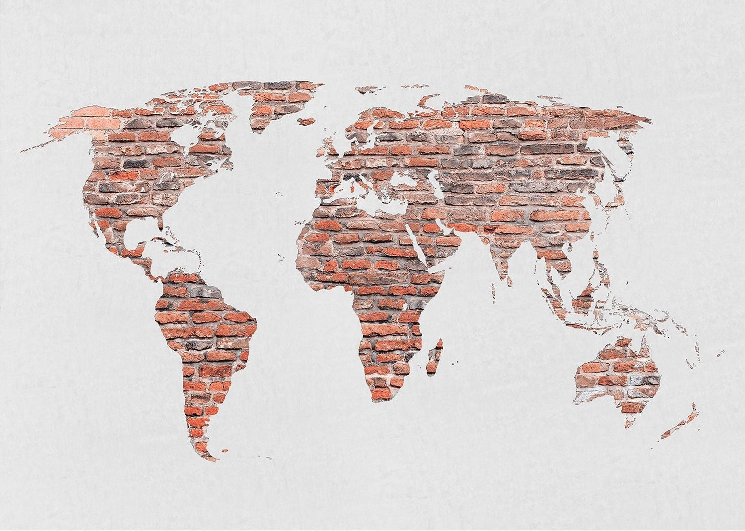 Rustic Brick World Map Wall Mural: A Voyage in Decor