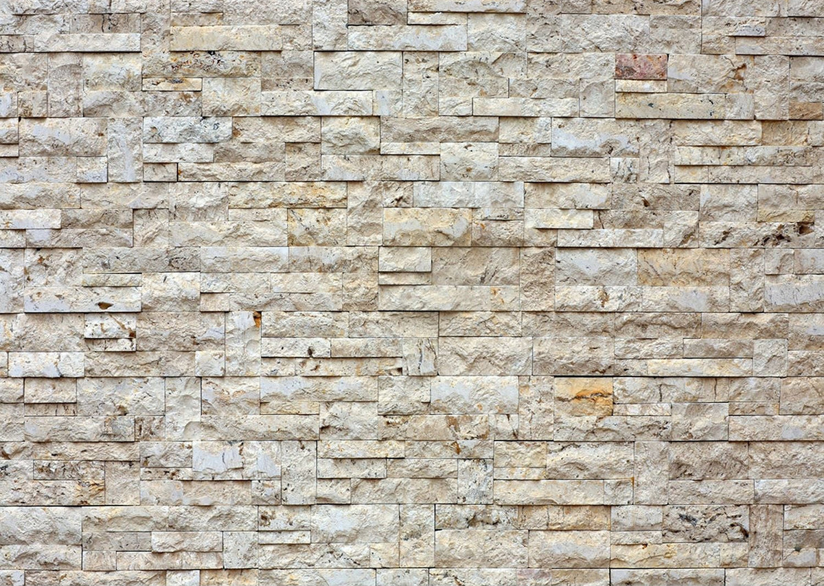 Earthen Harmony: Rustic Stacked Stone Wall Mural