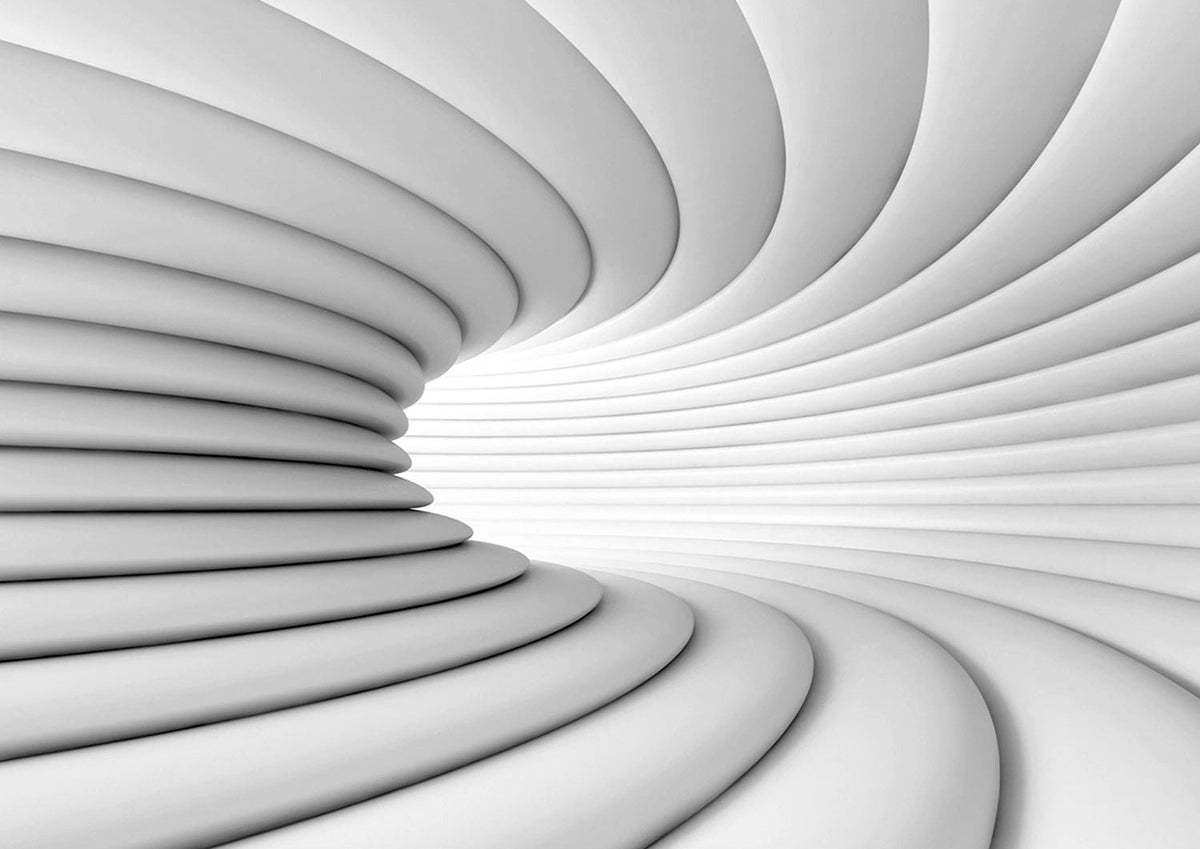 Fluid Elegance: Abstract Sculptural Waves Wall Mural