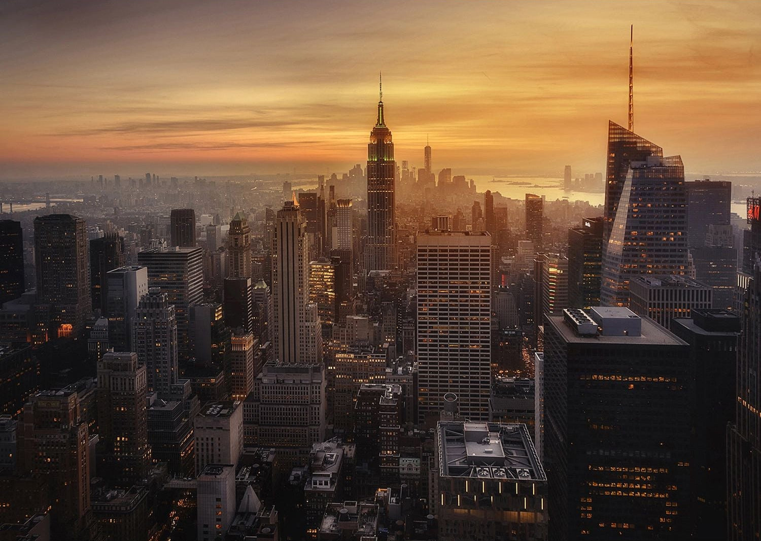 Sunset Serenity: Cityscape Wall Mural