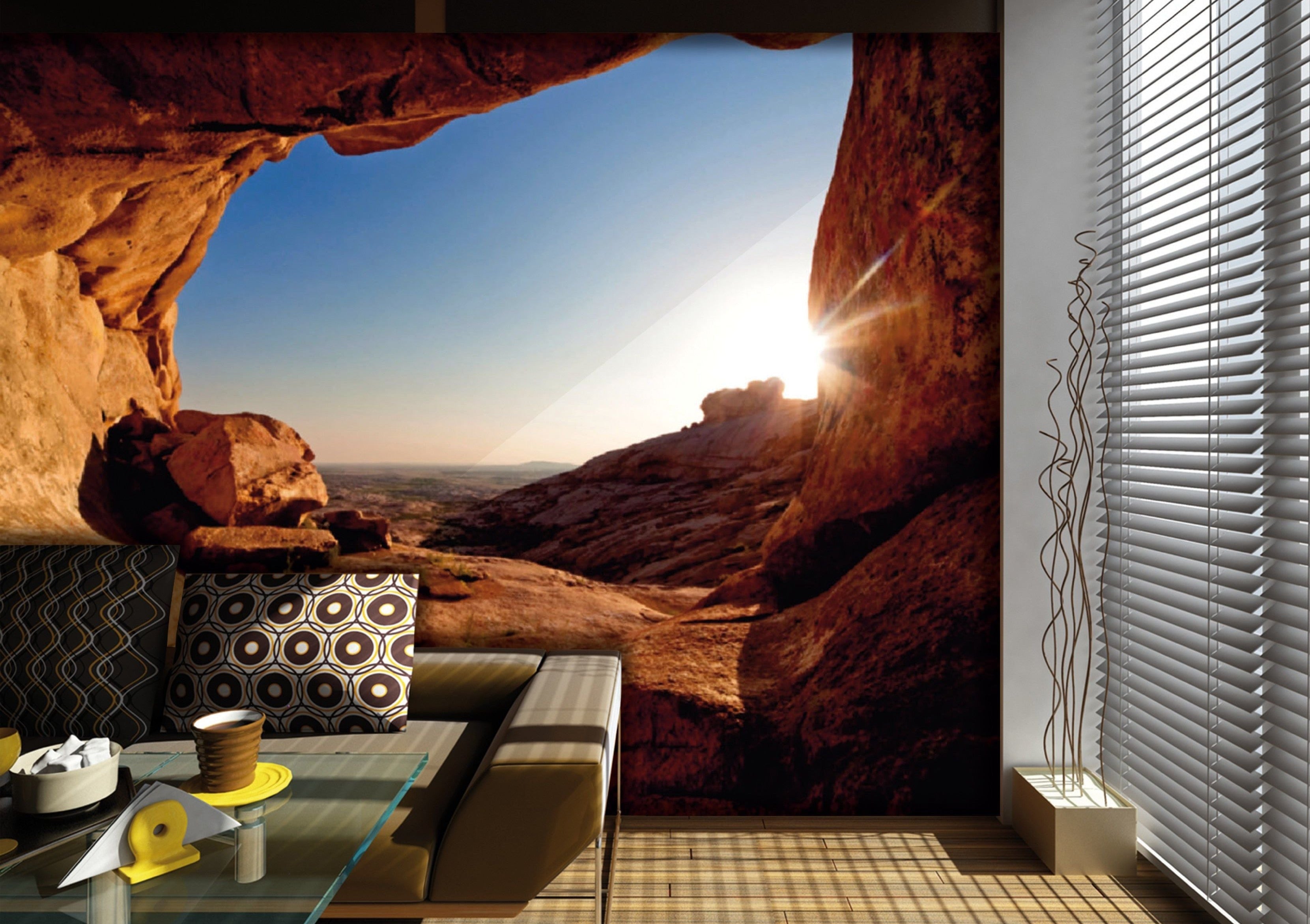 Cave Sunset Serenity: Wall Mural