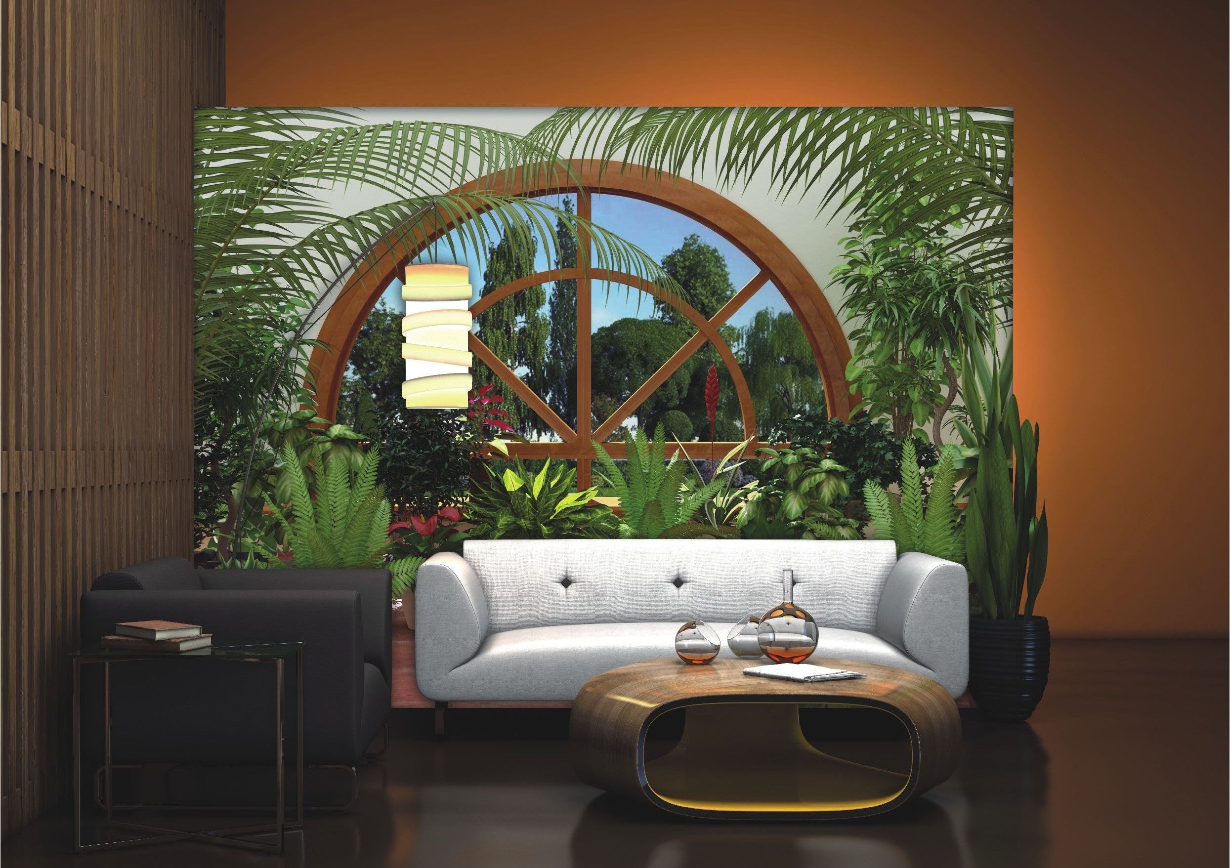 Tranquil Arboretum: Green Garden Wall Mural