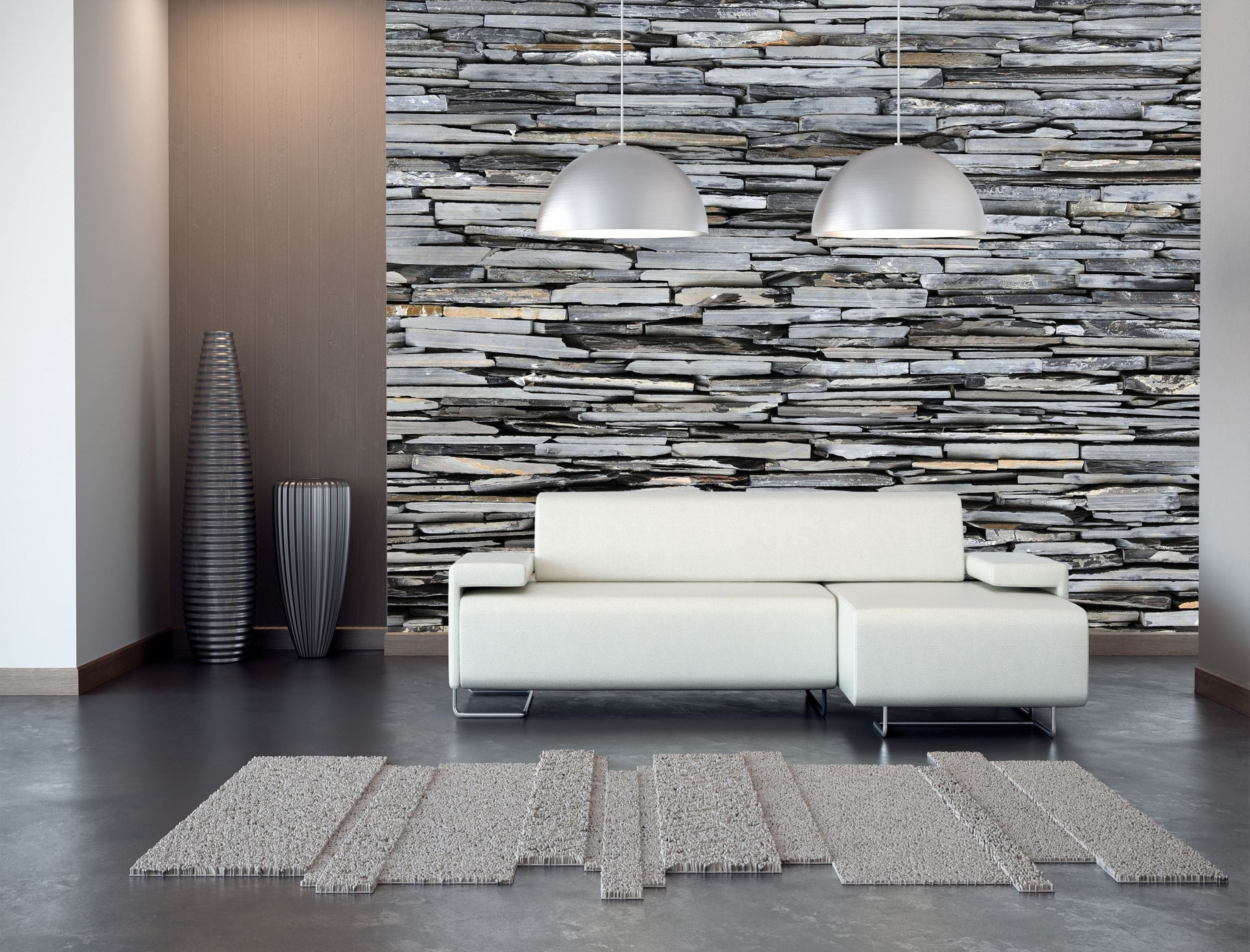 Urban Elegance: Black & Gray Brick Wall Mural