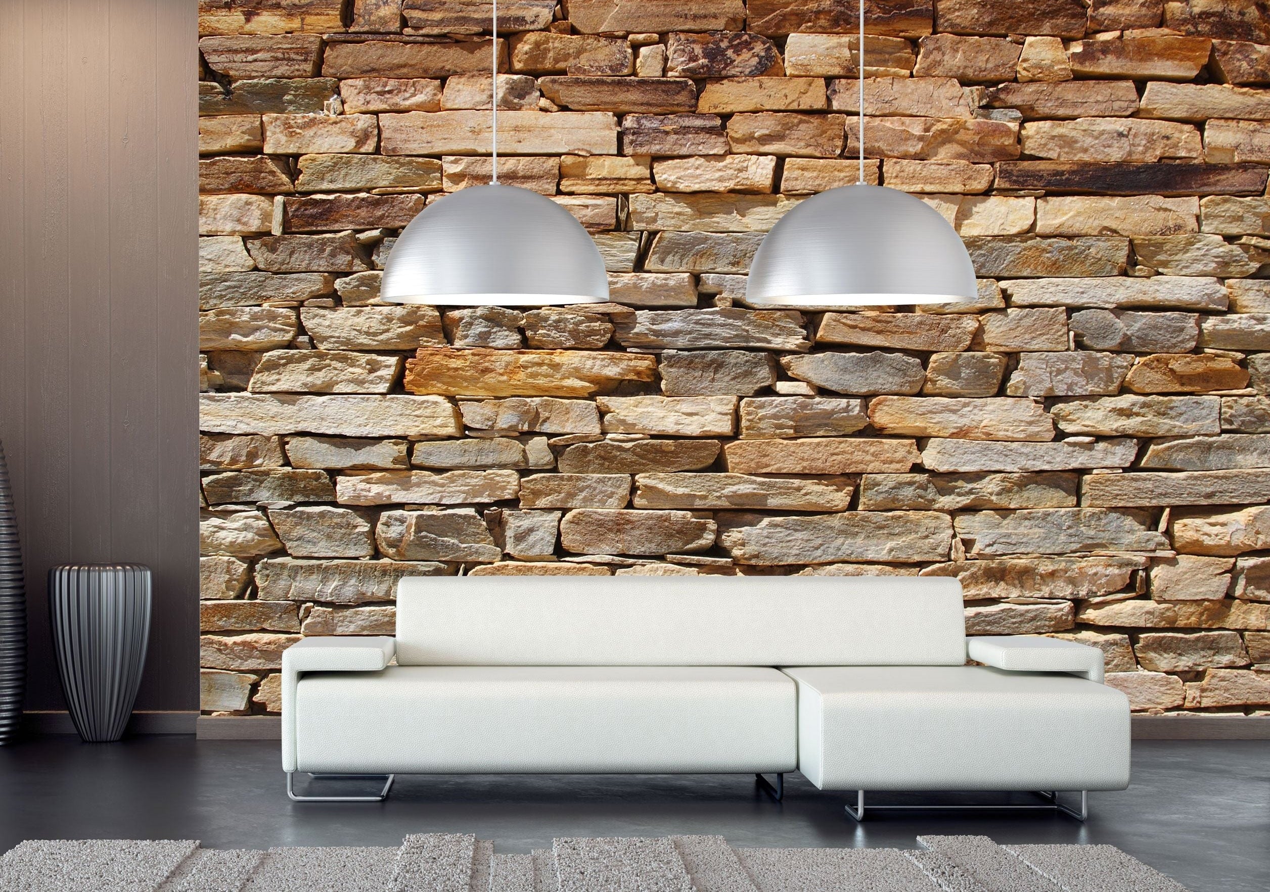 Earthy Charm: Brown Brick Wall Mural