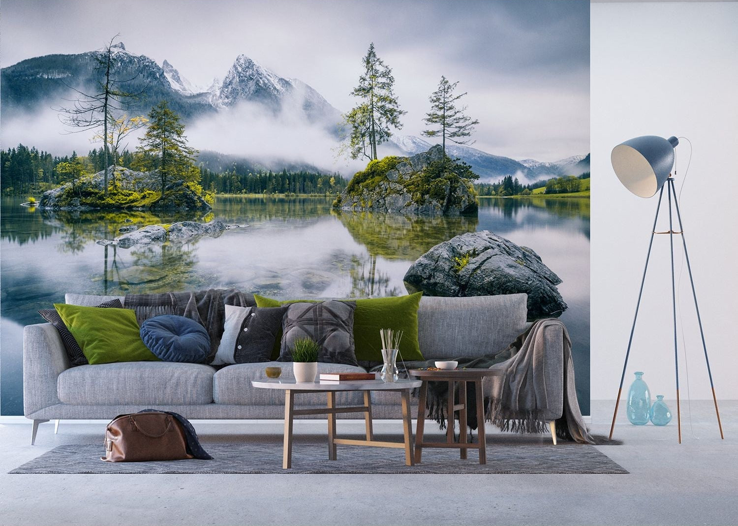 Misty Mountain Serenity Wall Mural