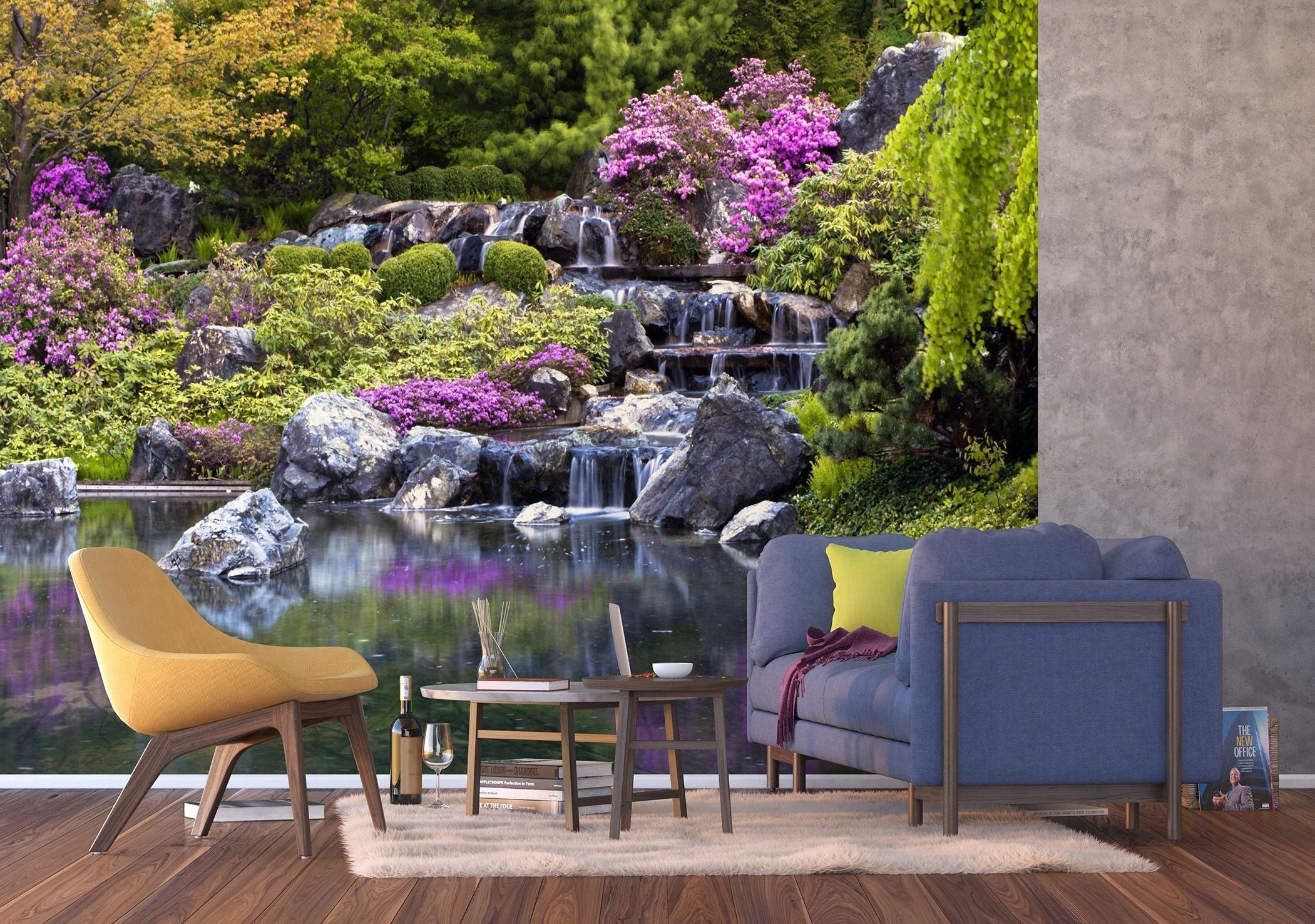 Whispering Waters: A Japanese Garden's Tranquil Wall Mural
