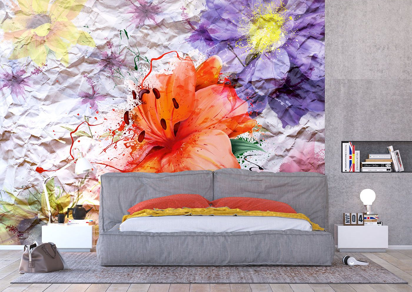 Floral Symphony: Abstract Art Wall Mural