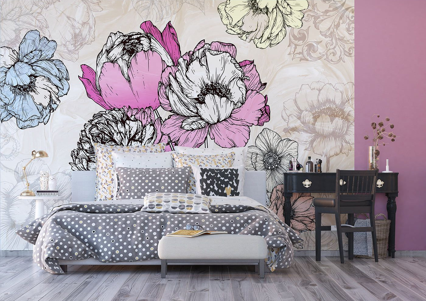 Vintage Blossoms: Timeless Floral Wall Murals