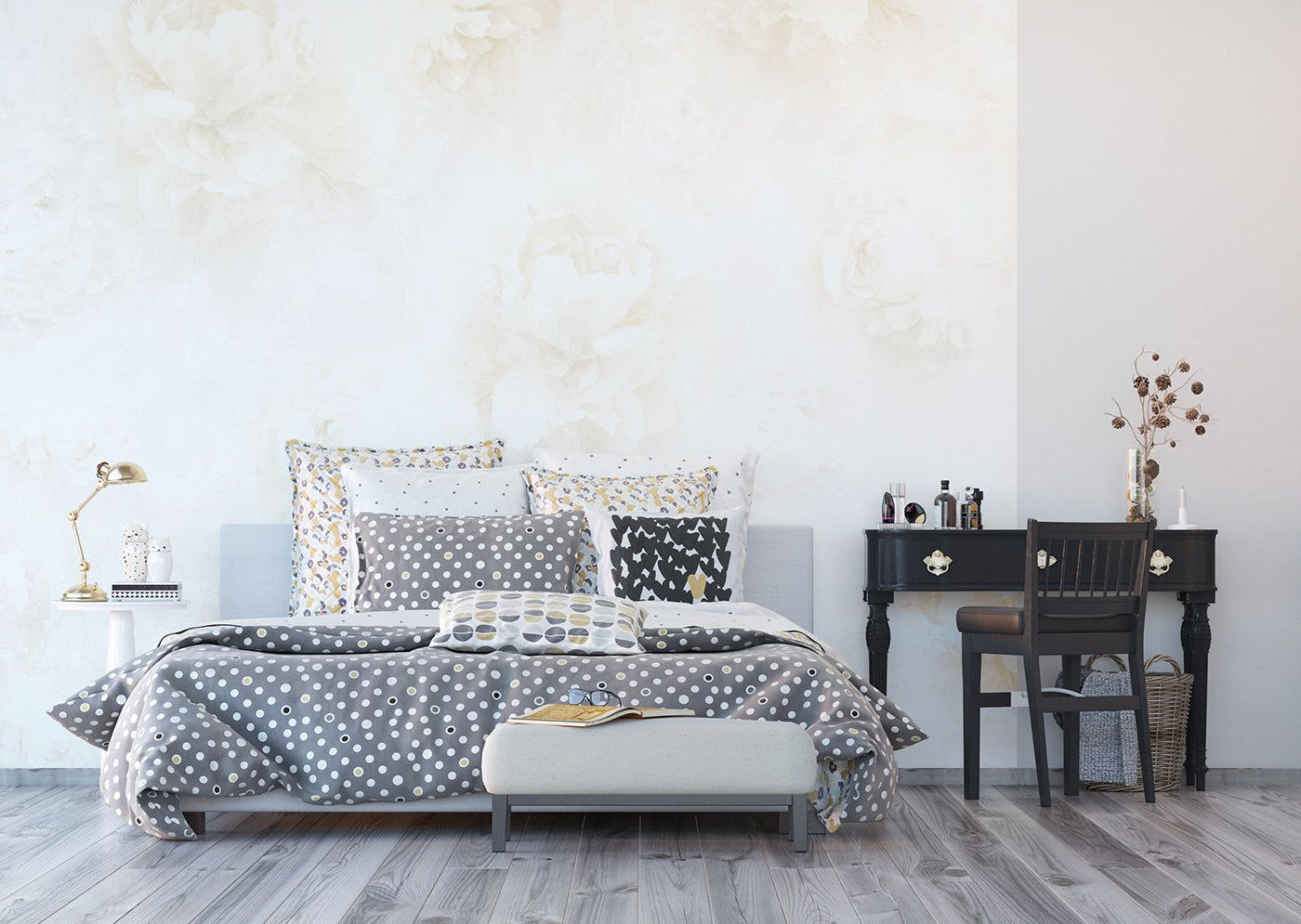 Whispering Peonies: Serene Elegance Wall Mural