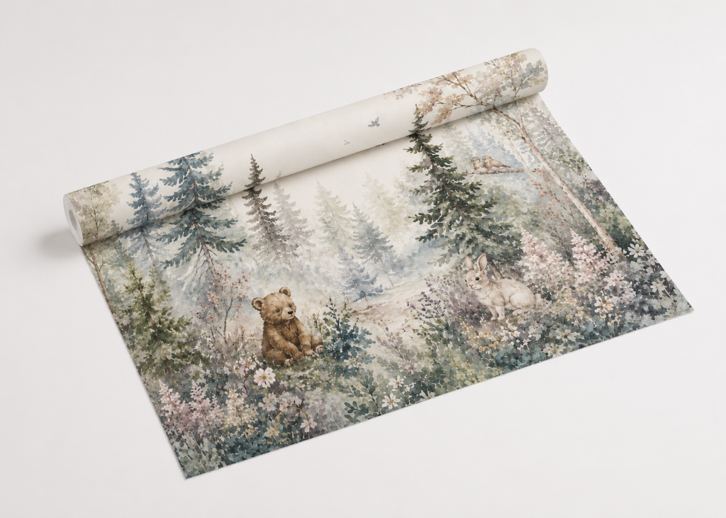 Bear & Bunny - Wallpaper Roll Preview