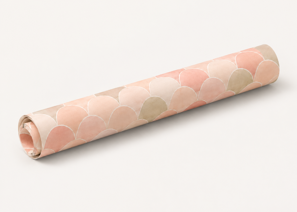 Peach Scallop - Wallpaper Roll Preview
