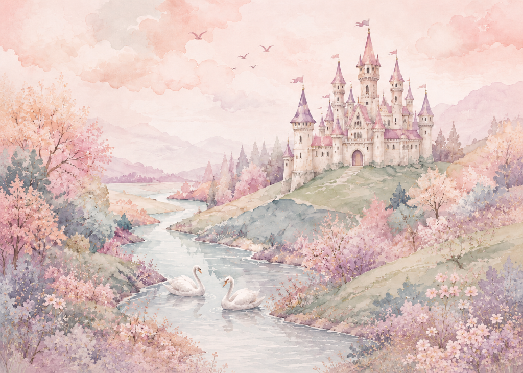 Swan River Castle - Mural Design Flat View
