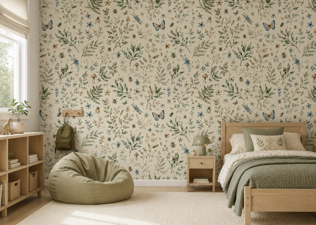 Nature Explorer Boys Botanical Wall Mural - Room View 3