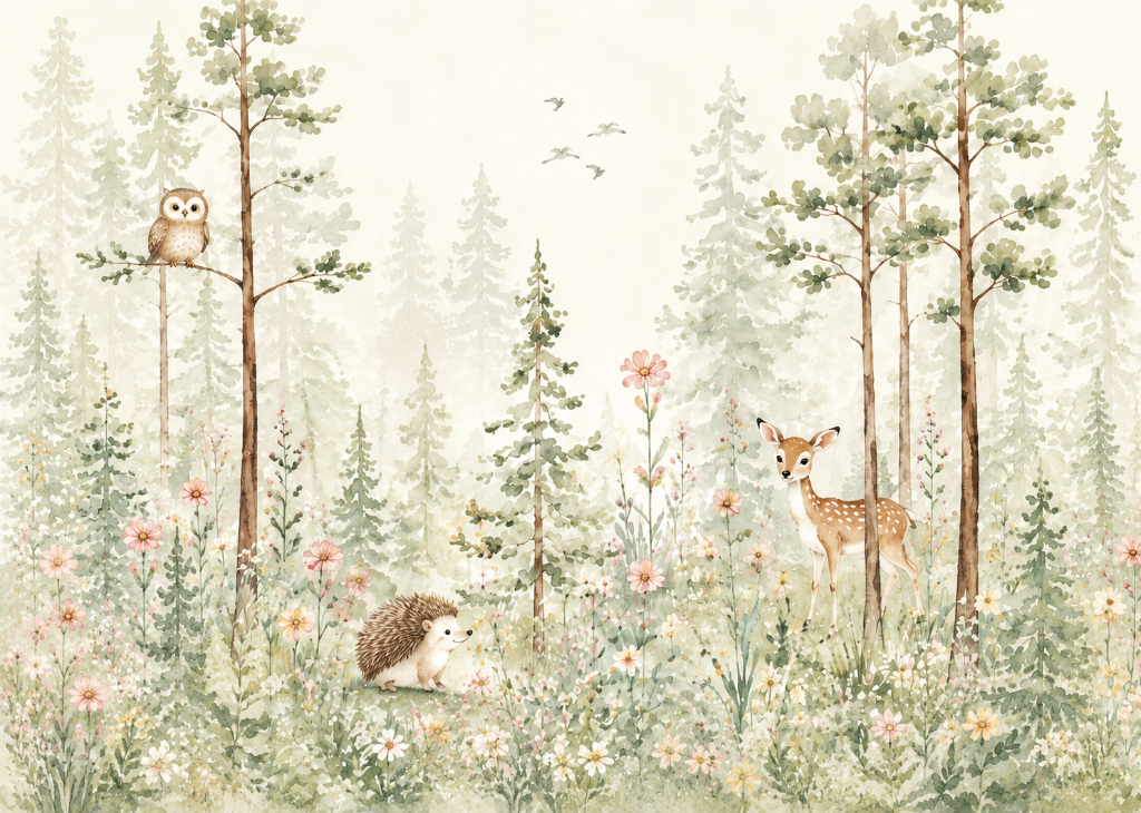 Woodland Whisper - Mural Design Flat View