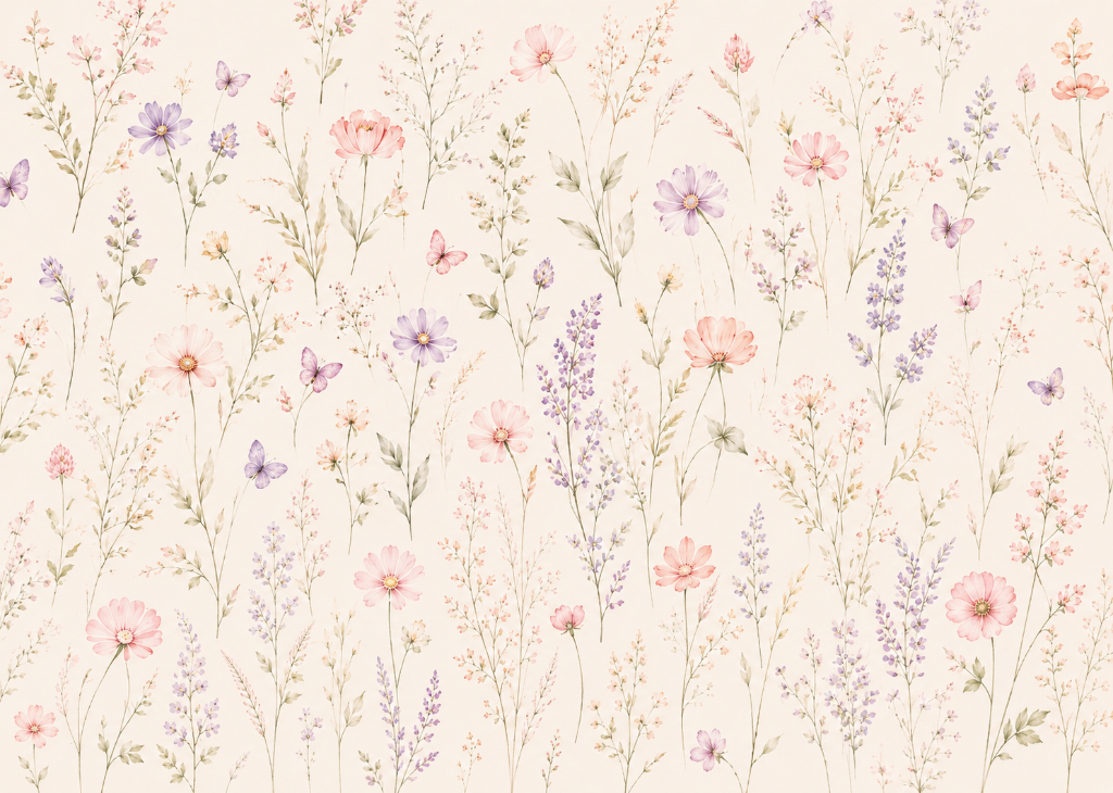 Wildflower Meadow - Mural Design Flat View