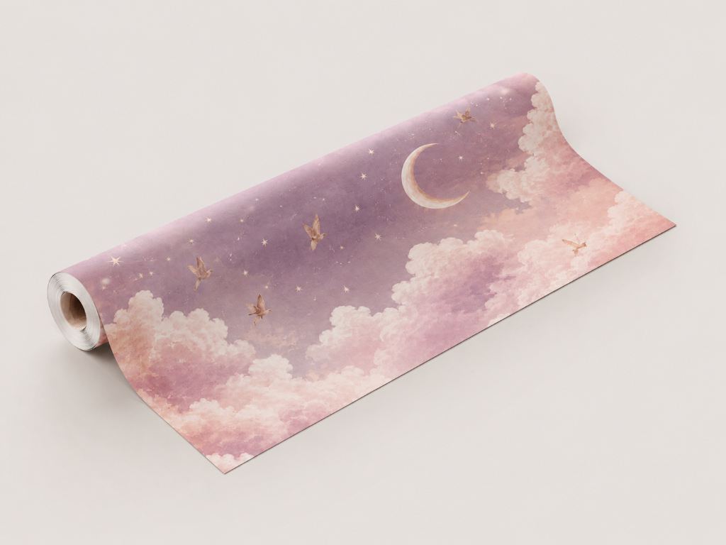 Lilac Dove Sky - Wallpaper Roll Preview