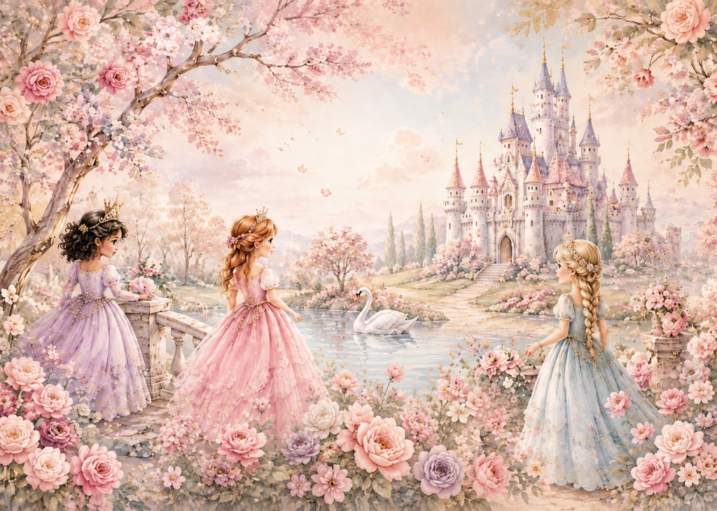 Three Princesses | Girls Castle Wall Mural