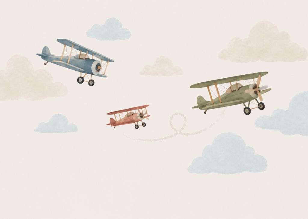 Vintage Sky Flyers - Mural Design Flat View