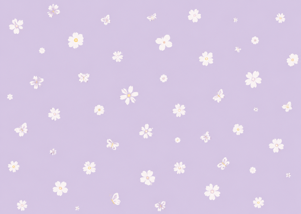 Lavender Daisy Dream - Mural Design Flat View