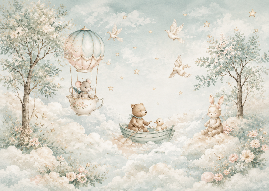 Teacup Voyage - Mural Design Flat View