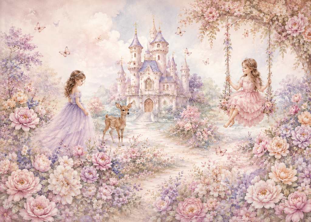 Enchanted Garden Swing - Mural Design Flat View
